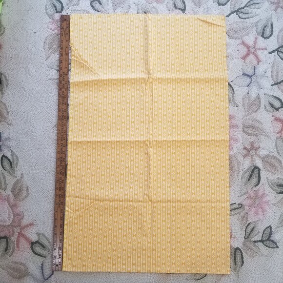 Cotton Fabric Yellow and White Floral Stripe  2 yds 10" x 48" - Picture 1 of 4